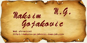 Maksim Gojaković vizit kartica